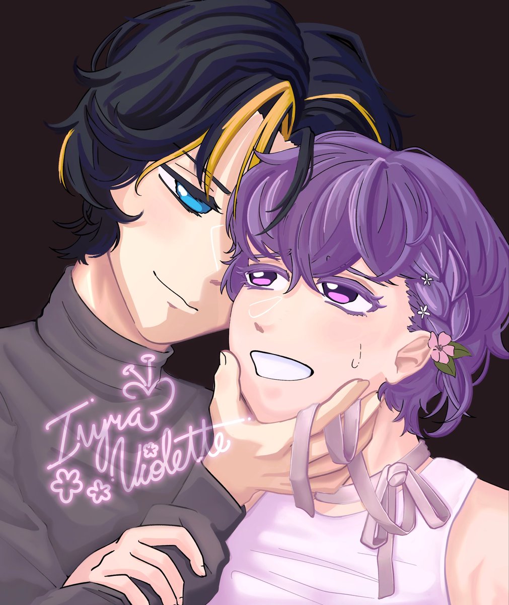 IvyraViolette's tweet photo. realizing I never posted this here?? enjoy my genderbend yaoi art of @VeroniaVvinter and I 💜 

they are named Ronnie and Ivyn and they love each other just like us fr

#ivyrart https://t.co/5yhpGGCzSI