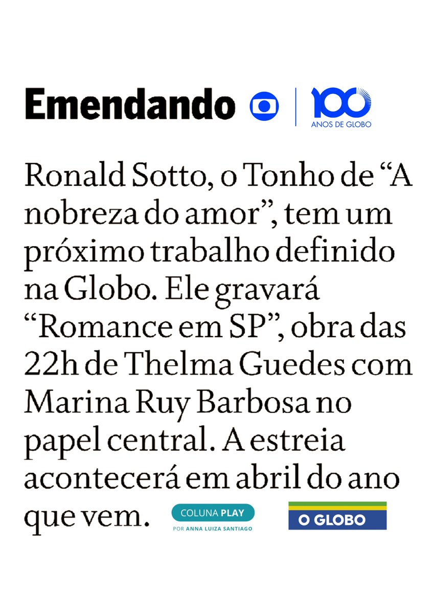 dia_tiago's tweet photo. Ronald Sotto já tem um próximo trabalho definido na TV Globo.

Ele entra no elenco de #RomanceEmSP, novela das 22h de Thelma Guedes.

🗞 Coluna Play 

https://t.co/gYdEx2rsC9 https://t.co/UoCdGKWxbR