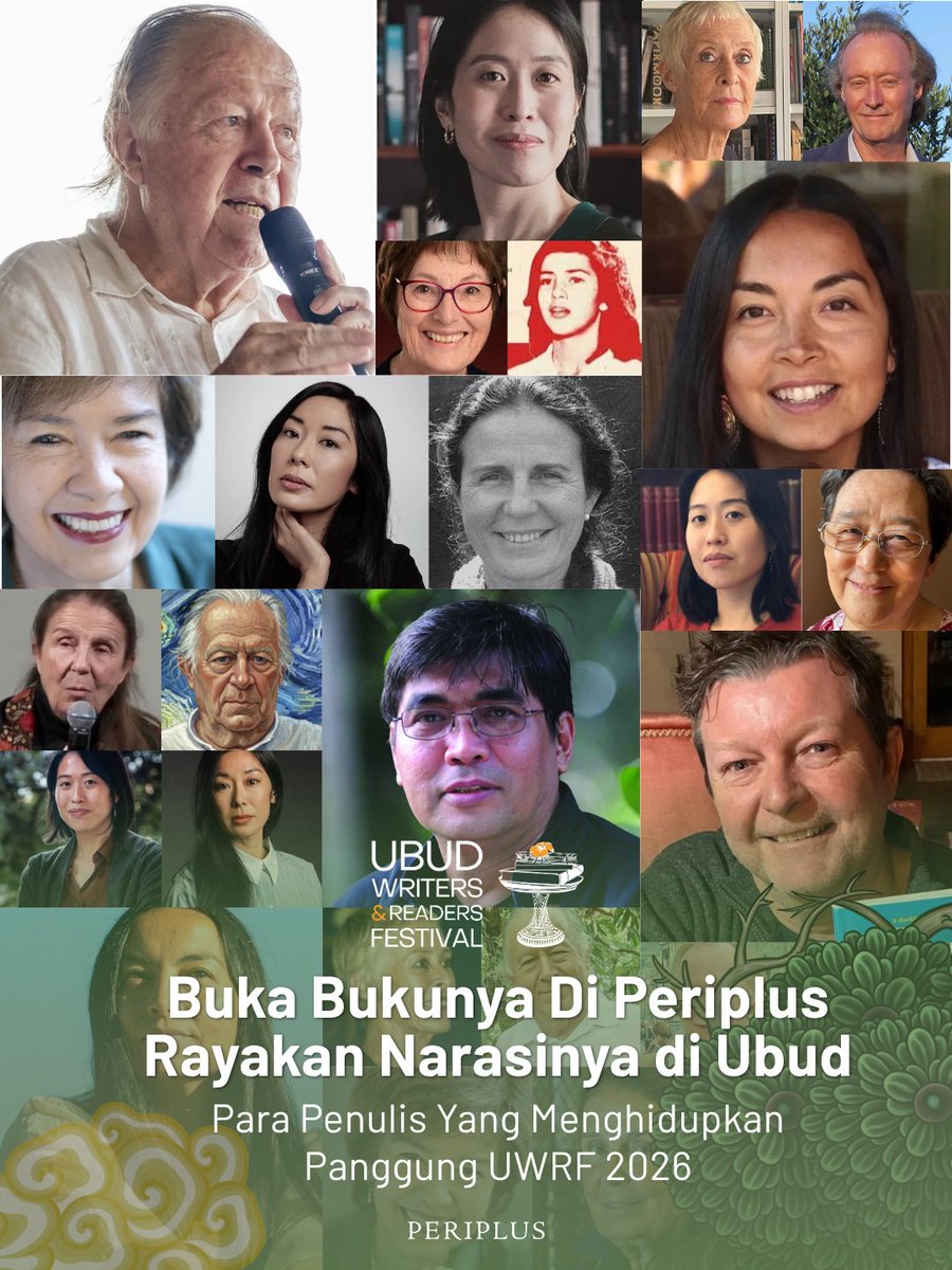 Periplus_Store's tweet photo. Para Penulis yang menghidupkan Panggung Ubud Writers &amp; Readers Festival 2026.
 
Festival Daily Schedule https://t.co/Mer7zacqgx
#uwrf2026 https://t.co/NIHb8rT5me
