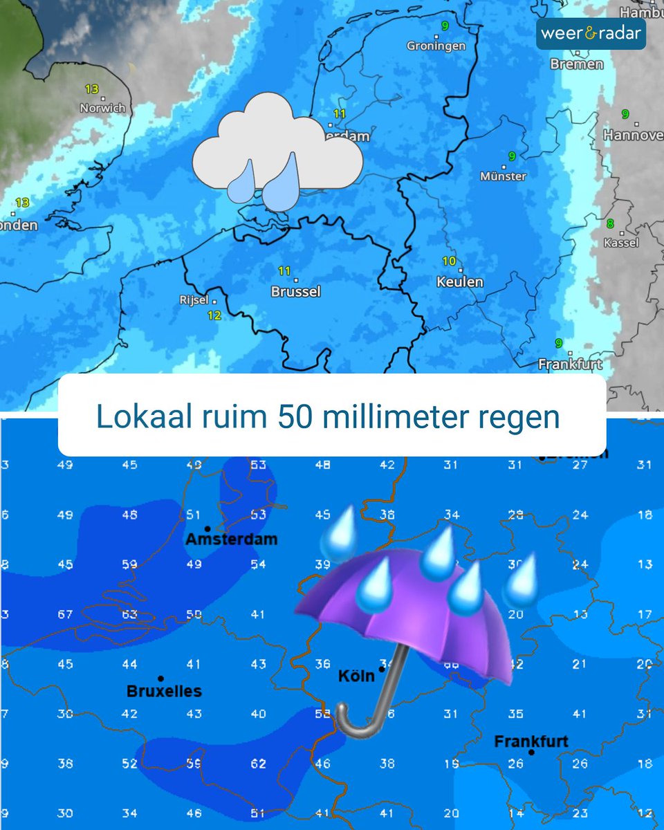 weerenradar_nl's tweet photo. 🍂🌬️  Dat het flink gaat waaien weet je nu vast wel 😉. Er komt echter ook een bak water naar beneden! We doen het voor jullie op bestelling... dus dat valt dit weekend vooral 's nachts. ☔🌧️ Meer info: https://t.co/9EaGUwC5J9 #Austen #storm #regen https://t.co/8K3Y9e6Ef7