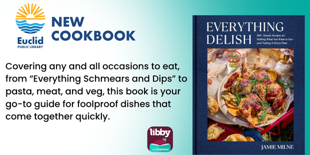 EuclidLibrary's tweet photo. Jamie Milne is the friend you want in your kitchen. She knows her way around a recipe. Milne is the author of the "Everything Delish" #cookbook. She takes the intimidation out of home cooking with a collection of bold and flavor-packed recipes.
#EPLreads https://t.co/fT3NQwdtYC