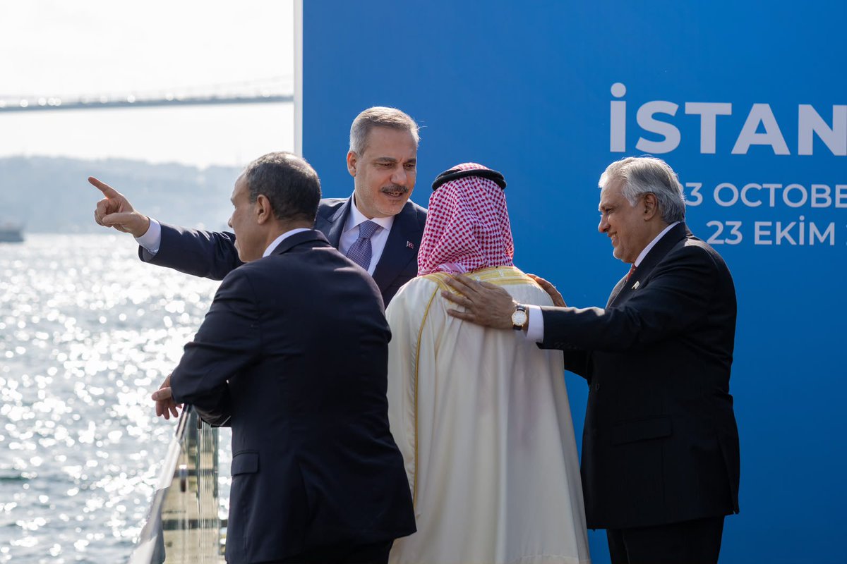 MFATurkiye's tweet photo. Minister of Foreign Affairs @HakanFidan hosted the Seventh Foreign Ministers’ Meeting of Türkiye-Egypt-Pakistan-Saudi Arabia, in İstanbul. https://t.co/NcuAVPOsRl