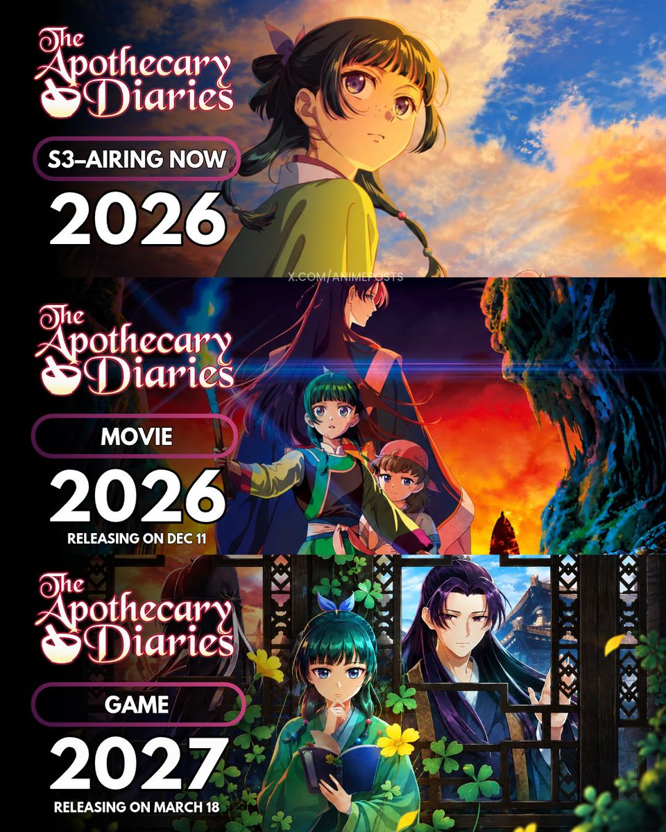 animeposts's tweet photo. 'The Apothecary Diaries' Releases Are Stacked https://t.co/0ZNdLzsQRh