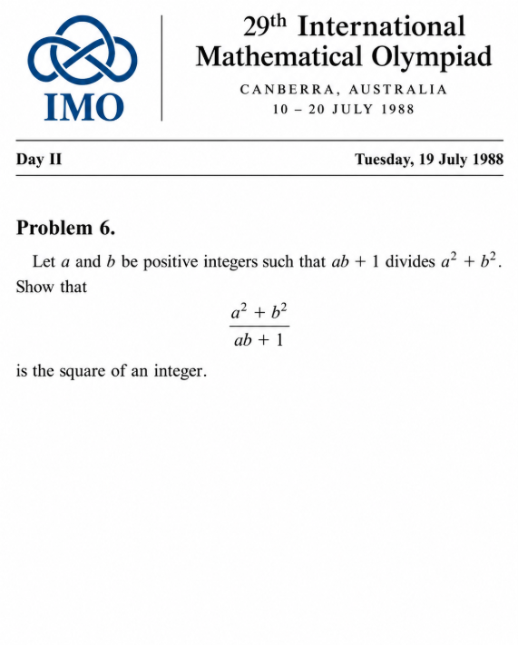 Math_files's tweet photo. In 1988, 268 of the world's brightest young mathematicians gathered in Canberra, Australia. Only 11 contestants fully solved Problem 6.

Among those who struggled was 13-year-old Terence Tao, who earned just 1 out of 7 marks on the problem, despite winning an IMO gold medal.

According to Arthur Engel's Problem-Solving Strategies, the Australian problem committee could not solve the proposed question, even though its six members included renowned mathematicians George and Esther Szekeres.

Four leading Australian number theorists were then given six hours to work on it. They, too, failed to solve it within that time. The problem was nevertheless selected for the competition.

At the IMO, Bulgarian contestant Emanouil Atanassov solved it and received a special prize for his solution. The official competition results confirm his full 7/7 score and the special award.