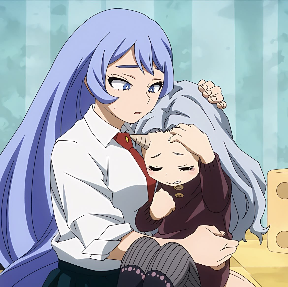 Randall41495863's tweet photo. Eri being treated right after all the bad things she had to endure. Nejire, Ochaco and Tsuyu acting like her big sisters. https://t.co/oyvmD3pr6o