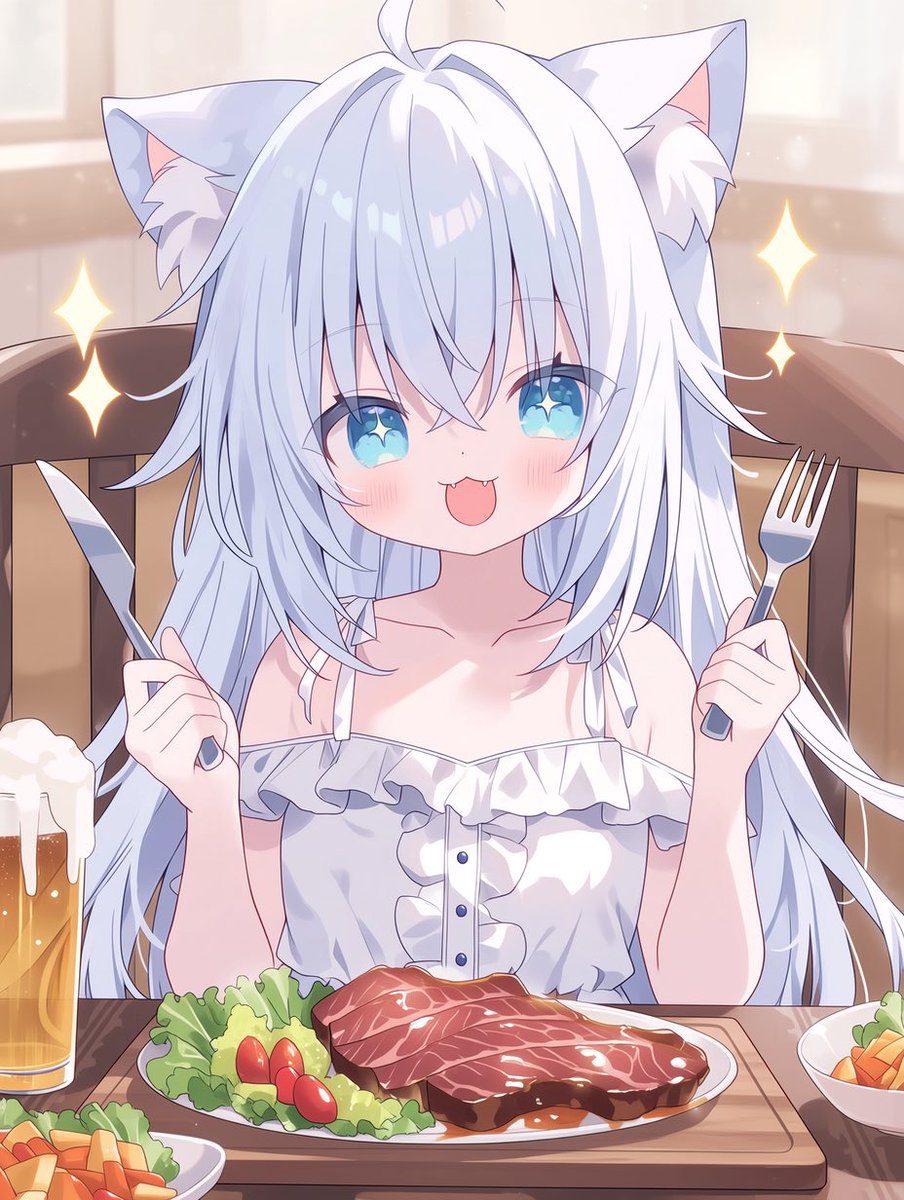 ComikeMaster's tweet photo. 一週間終わり、おつかれさまにゃー🐾今日は霜降らしいのにゃーっ！🍖🐈✨✨✨ https://t.co/bclYPXxCLq
