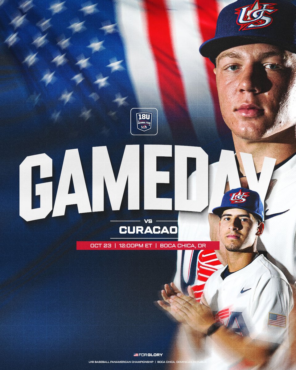 USABaseball18U's tweet photo. Day ✌️

⏰ 12:00 p.m. ET
📄 https://t.co/L6tWGDN6G9
📺 https://t.co/kYGnrTaJ0N
📊 https://t.co/Iwtq0lrGCI https://t.co/ZkaX1RoQbz
