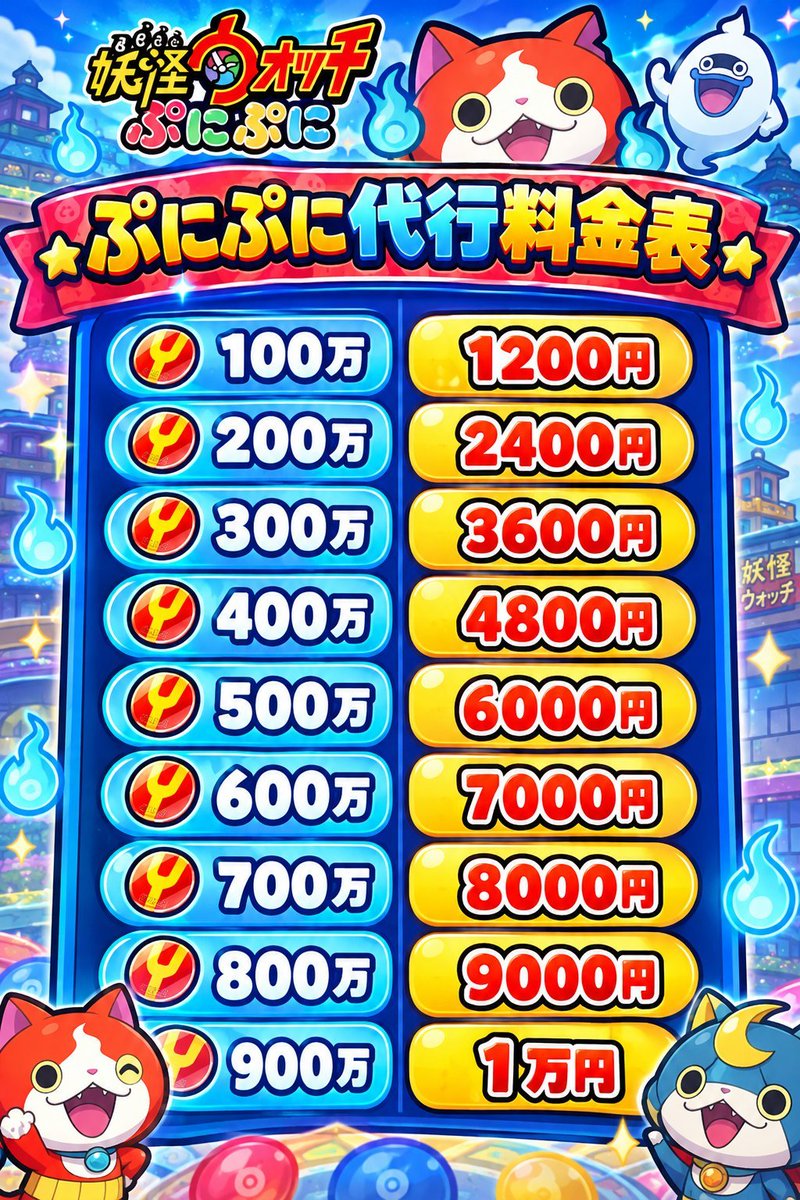 Fran_Punipuni's tweet photo. ぷにぷに代行受け付けてますー！！

／
🪙初回の方は少し値引き！
🍀即対応、安心安全
✨実績多数
＼

炎炎ノ消防隊コラボなので是非ご依頼お待ちしております！！
※注意事項をよく読んでからご依頼ください
#ぷにぷに #ぷにぷに代行 https://t.co/TDjM4g6R4s