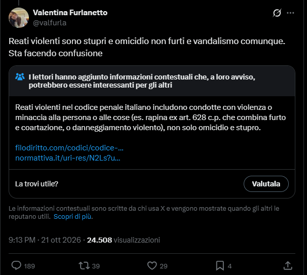 sbuglio's tweet photo. Lei da la sua opinione, peccato che il codice penale non concordi

Se volete sapere perché la pensa così leggete la sua Bio https://t.co/E4eHYnlLFJ