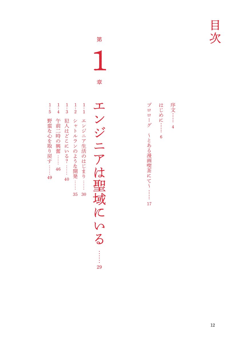 inner_pattern's tweet photo. 『#野蛮なアジャイル』の野蛮な目次（1/2） https://t.co/CI5zfVYxcW
