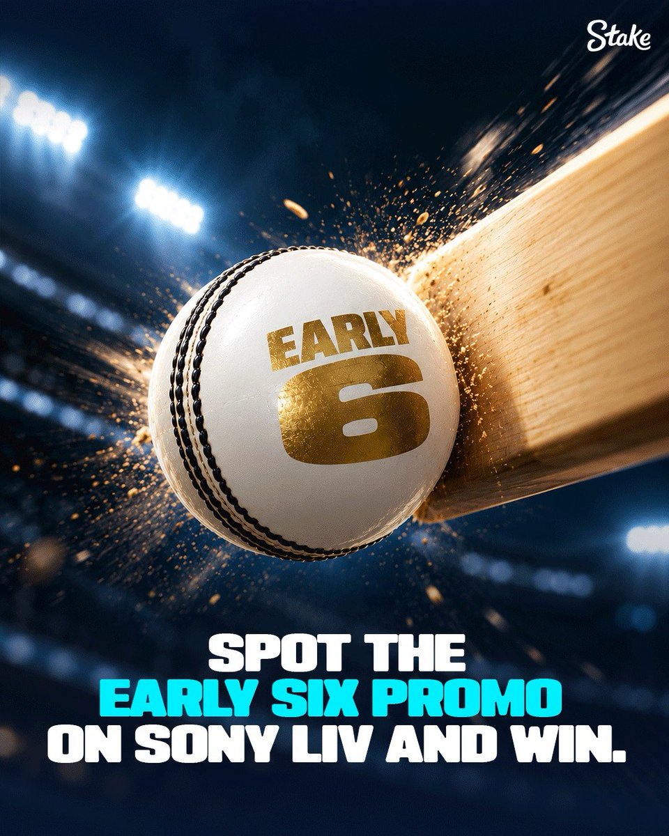 StakeIND's tweet photo. Watching the IND vs NZ T20Is on Sony LIV? Keep your eyes on the screen. 👀

Spot the Early 6 branding, share a picture with us, and a lucky few win ₹1,000 each.

How to enter 👇 https://t.co/kb1ApygUCd