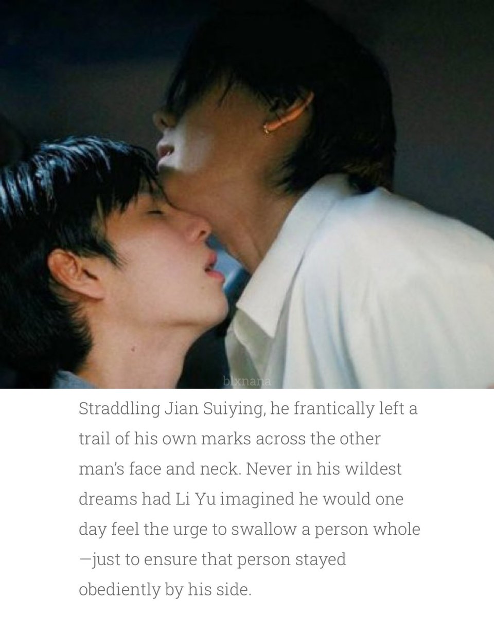 nanaxbls's tweet photo. ⚠️ NOVEL SPOILERS |  Li Yu (Yok) is so deeply obsessed with Jian (Ing) suiying that he can’t even stand the thought of someone else having him. in his mind, no one else could ever understand or handle suiying the way he does because he believes suiying belongs only to him. his possessiveness goes beyond jealousy, he wants to keep him all to himself, to the point where he even imagines locking him away just to make sure he can never leave.😭

the scariest part is that Li Yu knows how extreme his thoughts are, yet he still can’t stand the idea of losing Jian suiying. he doesn’t just want to be loved by him, he wants to make sure no one else can ever have him.

- 
#FoolInLove #คนโง่รักเขลา
#bankartit #copterntp #CopterBank #copbank