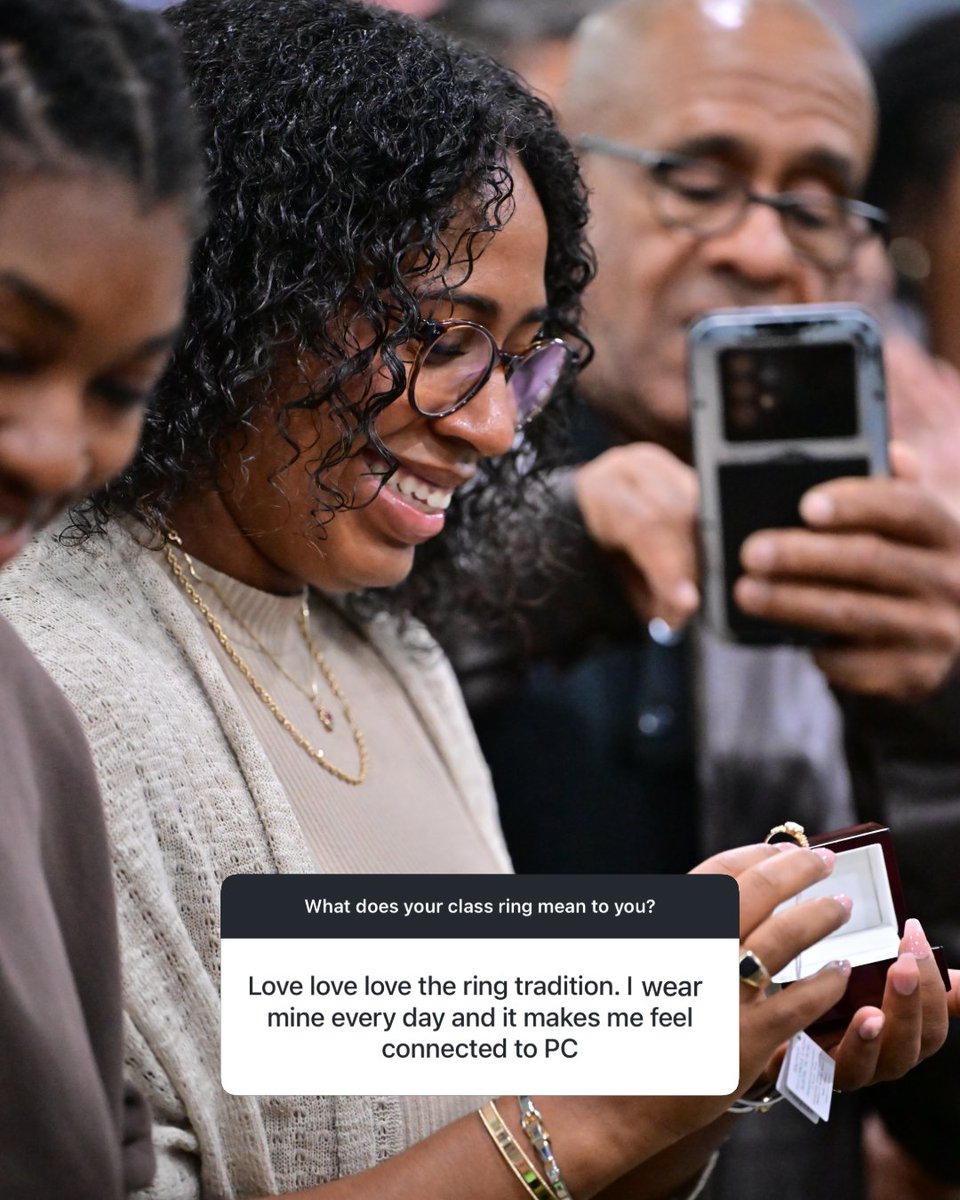 ProvidenceCol's tweet photo. What does your class ring mean to you? 💍 

From lifelong friendships to unforgettable memories, every ring tells a story that connects Friars across generations. We can’t wait to celebrate #PC2027 as they receive their class rings this Senior Ring Weekend (Oct. 23-25)! 🖤🤍 https://t.co/5esWDD8tMR