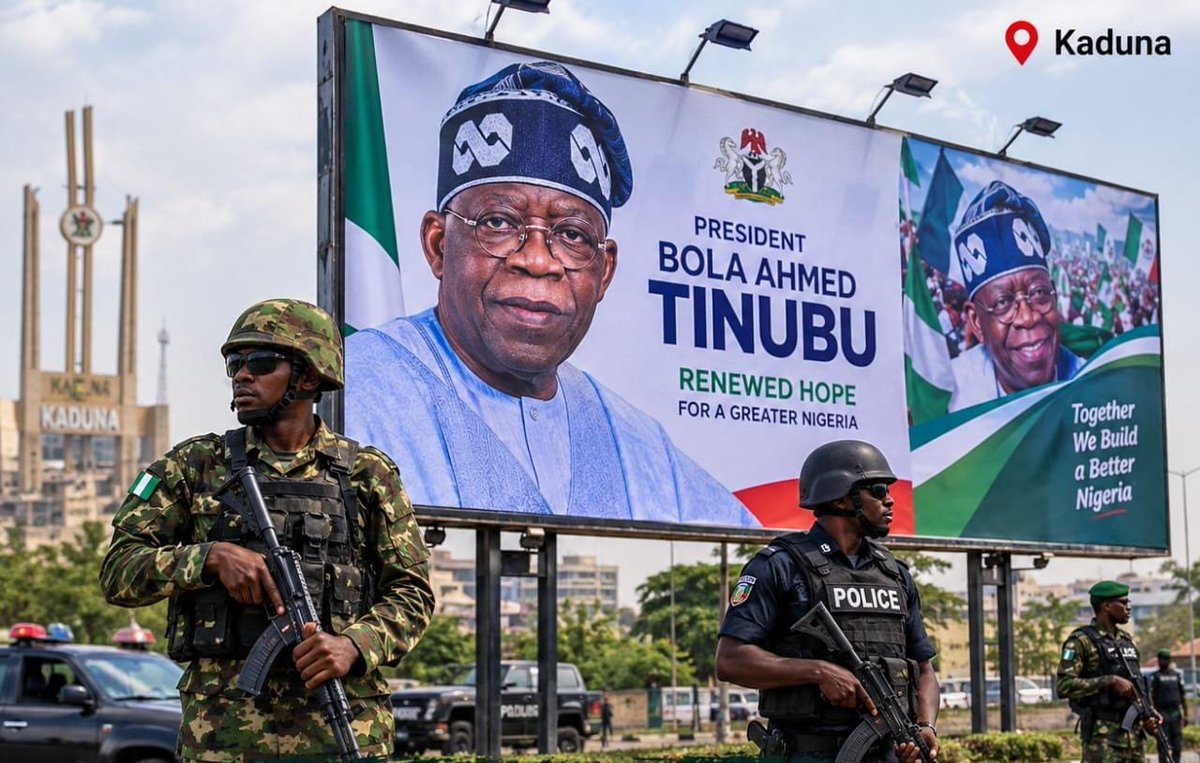 Mallam_jabeer's tweet photo. Tinubu is coming to Kaduna tomorrow and suddenly the security agencies have the capacity to flood the streets to protect his banners and pictures.

But where is this same urgency when Nigerians are being kidnapped, communities attacked and lives lost in Zamfara, Katsina, Sokoto, Kebbi, Niger and other troubled states?

Are the banners and pictures of politicians more important than the lives of Nigerians?

A government’s priority is revealed by where it deploys its resources. Nigerians need protection not a show of security for political power.

PROTECT THE PEOPLE NOT JUST THE POWER.