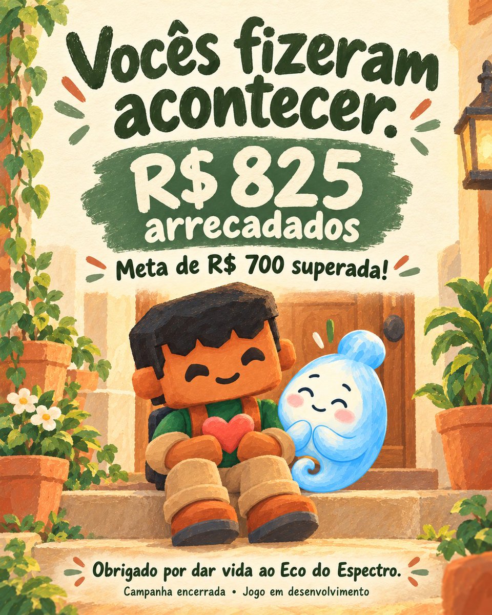 helbert_moura's tweet photo. A meta era R$ 700. Vocês fizeram chegar a R$ 825. E fizeram muito mais do que isso. 💙
A campanha do Eco do Espectro foi encerrada com a meta superada e uma gratidão enorme por cada pessoa que fez parte dessa conquista.

Com carinho e gratidão,
Helbert • DevManiacs https://t.co/iVqBTiltm5
