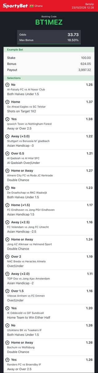 Game_Analyzer1's tweet photo. BT1MEZ - Accumulated odds !! https://t.co/O2oiDhJclV