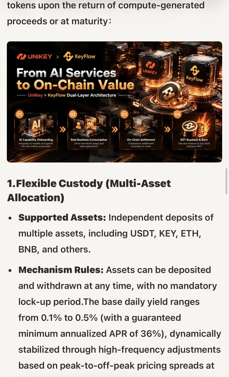 KeyFlow_EN's tweet photo. 🔥🔥 Inference Computing Demand Is Surging! KeyFlow Upgrades Its “Four-Track Custody” System to Reshape the Settlement Infrastructure of the Agent Economy!

💭 From AI capability access to on-chain value settlement, the UniKey × KeyFlow dual-layer architecture works in synergy to explore the integration of real-world AI business operations with Web3 value networks.

✨ Key Focus Areas:
🧠 Architectural Synergy:
UniKey Compute Routing × KeyFlow On-Chain Settlement

⚙ Four-Track Custody:
Multi-Asset Flexible Custody, KEY Single-Token Staking, KEY Burn Mining, and KEY-USDT LP Combined Staking

🔥 Risk Control & Deflation:
Buyback and Burn, Dynamic Risk Management, and Liquidity Management

💎 Strategic Development:
Continuously improving the infrastructure of the agent economy around real-world AI business demand

🚀 From inference computing power to value circulation, KeyFlow continues to explore new pathways for the integration of AI and Web3!

Media Coverage Collection — Click to Read More：⤵
EN
🔗 Tagin Labs：https://t.co/fIOiwsnp3v
🔗 Mirror：https://t.co/kfLcORR5bw
🔗 Medium：https://t.co/Ty315FeaE8
🔗 CoinMarketCap：https://t.co/JbmdVil3YL
🔗 Substack：https://t.co/OgZeFME9x8
🔗 Blogger：https://t.co/PT2FMCzYs0
🔗 DeBox：https://t.co/Q1scnoBcmq
————————————————————————————
CN
🔗 Tagin Labs：https://t.co/eZJsANk15x