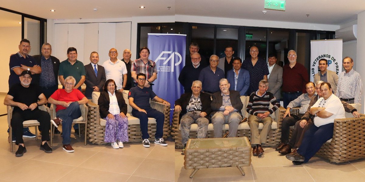 gusdelpuerto's tweet photo. FESTEJO POR 4 AÑOS.
El Club Veteranos de Prensa del Paraguay ayer cumplió 4 años de vida y las actividades con misa y seminario concluyeron anoche con un brindis,  en el moderno y nuevo local de @FAParaguay en Asunción. https://t.co/Y9d1NymVDB