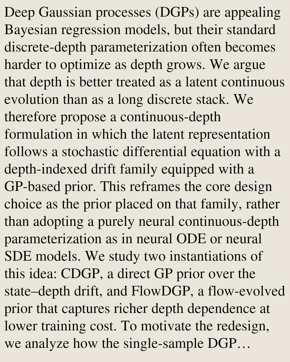 StatsPapers's tweet photo. Continuous-depth Deep Gaussian Processes

Ying Li, Sanyou Wu, Zi Yang, Qiaochu Xu, Yuhao Liu, Zhidi Lin, Michael Minyi Zhang, Petar Djuric, Alexandre H. Thiery
https://t.co/HyjSBFFeva [𝚜𝚝𝚊𝚝.𝙼𝙻 𝚌𝚜.𝙻𝙶] https://t.co/4BRxGnhwQR