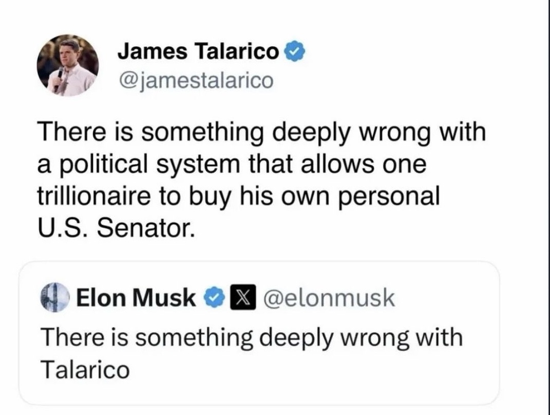 MediaBusters6's tweet photo. STOP ELON MUSK FROM STEALING THE 2026 ELECTIONS
🚨To all Texas Voters
"Elon Musk wants your land, your money &amp; wants to own at least one of your senators!"
James Talarico is not for sale!
Watch &amp; Share:
https://t.co/P34rHw54bT
#VoteBlueSaveDemocracy https://t.co/o0Lqb6PfXv