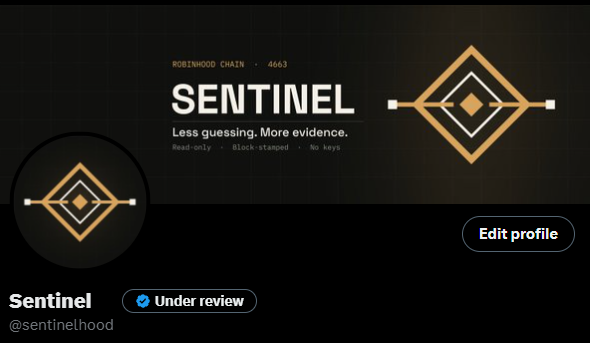 sentinelhood's tweet photo. Lots of you asked about the blue check 👇

"Under review" next to our name is X reviewing the verification. It's a routine check on X's side. Nothing changed with Sentinel, the site, or $SNTL.

Official links:
• X: @sentinelhood
• Site: https://t.co/FA2fkzRkKo

Be careful with lookalike accounts while the check is being reviewed.