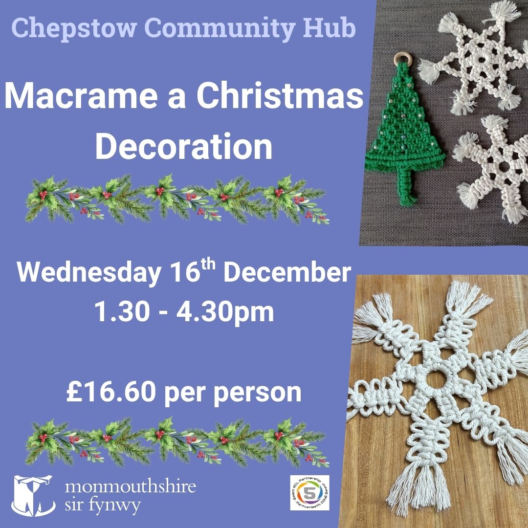 MonHubs's tweet photo. Join our new Christmas workshops in Chepstow! 🎄 Email louisewilliams@monmouthshire.gov.uk to secure your spot. https://t.co/xM3qLBNg5q