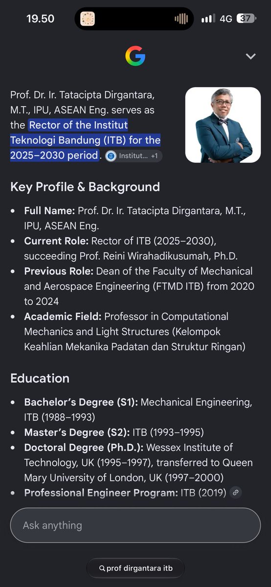 ryoutaichika's tweet photo. For Indonesian, some guy is literally named Aerospace and becomes Dean of Aerospace Engineering faculty https://t.co/jRQZkNMDol