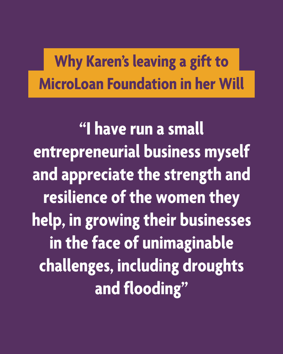 MicroLoan's tweet photo. For Karen, supporting MicroLoan Foundation is about creating opportunities that can continue to change lives for generations to come. If you’d like to find out more about the legacy you could create by leaving a gift to us in your Will, please visit: https://t.co/lt4UzwjMkf https://t.co/5YJ4BuusbT