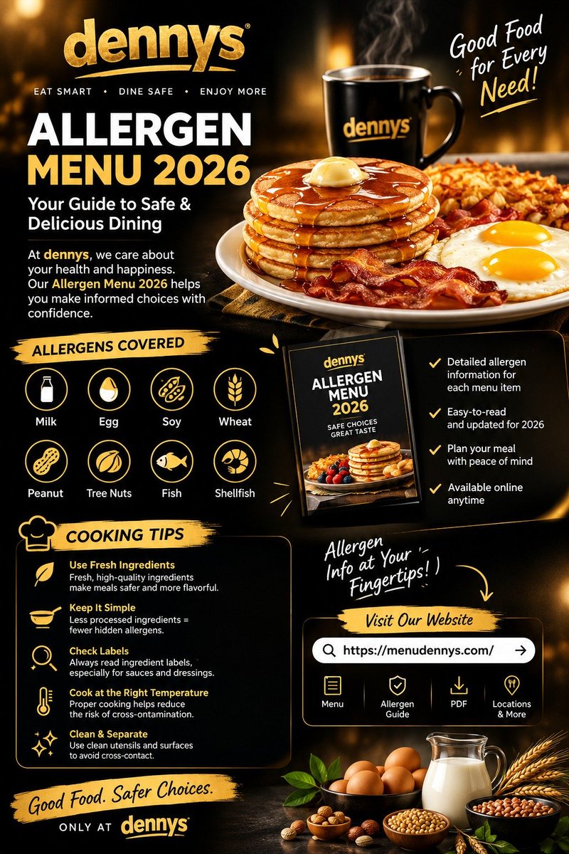 dennysmenu1331's tweet photo. 🍳 Planning your next Denny’s meal? Make informed choices with our **Denny’s Allergen Menu 2026** guide! 

🔎 Explore the full guide here: https://t.co/ln4ptCAFKm

#DennysMenu #DennysAllergenMenu #FoodAllergies #FoodSafety #CookingTips https://t.co/hemFim61lt