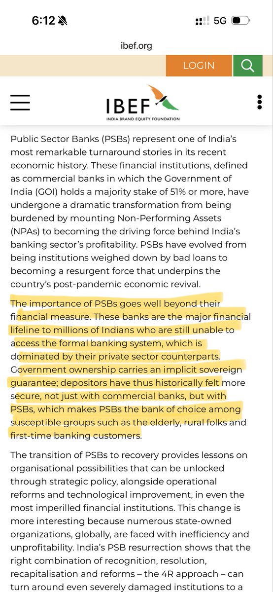 Preetichau537's tweet photo. We IDBI employees demand Justice #IDBINotForSale 
Glimpse of an article on importance of PSBs, published by India Brand Equity Foundation( IBEF) a Trust established by the GOI.

Question arises when GOI itself recognises the importance of PSBs, then why this privatisation? Why employees have been left with uncertainty over their future.
Now After IDBI Bank, we now know who are next 😕
