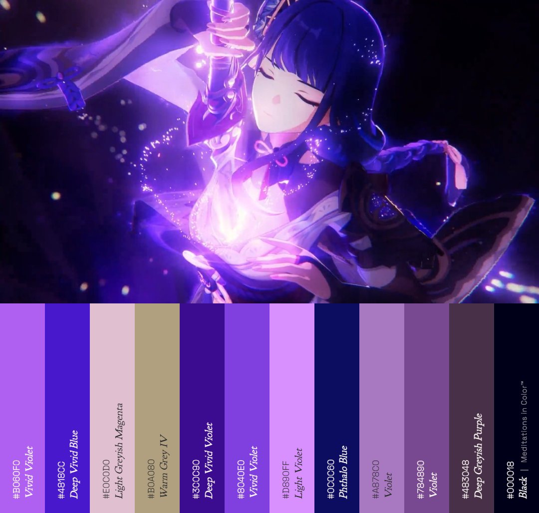MeditateColor's tweet photo. @GenshinImpact A closer look at the trailer’s colors https://t.co/QiTDwG8LF2