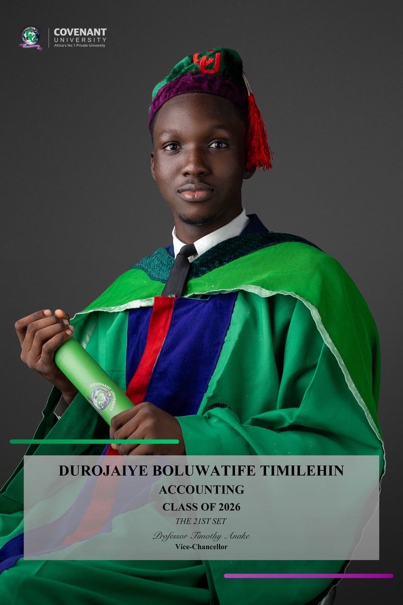 jaiyeeeeeeeeeee's tweet photo. Alhamdulillahi but job’s not finished 
Unto the next🙏🏾
Bsc Accounting for ota no easy🎓 https://t.co/9xNrYFvJ5O