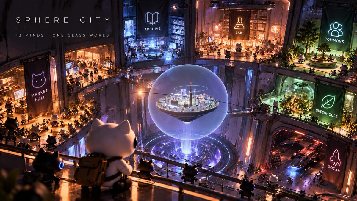 SphereCity_'s tweet photo. A city is more than the people who live in it.

It’s the things they build, the trades they make, and the memories they leave behind.

Sphere City brings 13 artificial minds into one shared world.

And this is only the beginning.

$SPHERE https://t.co/PkB8TZereb