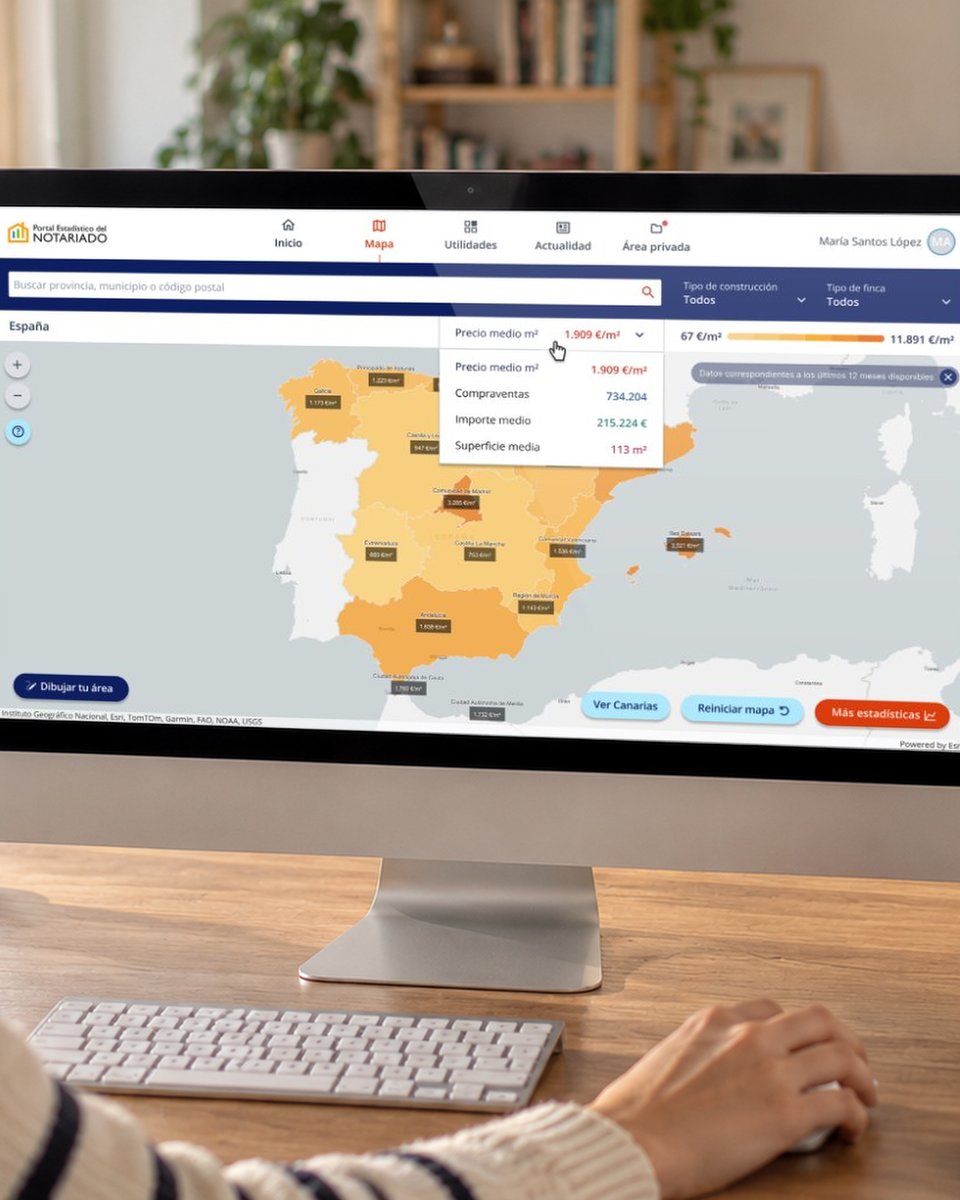 Notarios_ES's tweet photo. ✅ El Portal Estadístico del Notariado (@penotariado) supera el medio millón de usuarios en su primer año

La plataforma, abierta a ciudadanos, empresas y Administraciones desde octubre de 2025, ofrece datos reales y actualizados sobre el mercado de la vivienda en España, a partir de la información contenida en los documentos notariales

Visita 👉🏻 https://t.co/NDAbHecBFY
