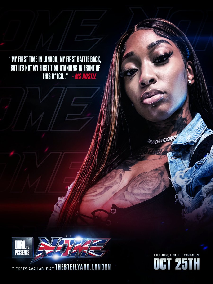 urltv's tweet photo. This isn't Ms Hustle's first time standing in front of Coffee Brown... this time will be a CLASSIC

URLTV presents NOME 16 - October 25th in London, UK at the Steel Yard

Tickets on Sale Now at https://t.co/IXcPB8VWjM

Doors open at 3PM

#youcantcopyrespect https://t.co/rNjL1022uc