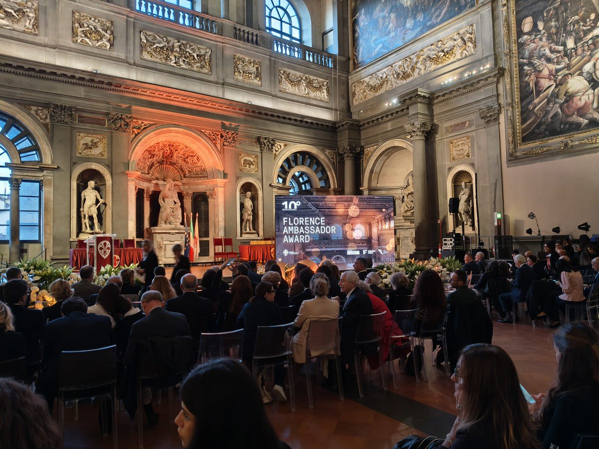 AIMGroupInt's tweet photo. Celebrating 10 years of the Florence Ambassador Award! ✨

At Palazzo Vecchio, Francesca Manzani, Head of #AIMFlorence Office, presented awards to Prof. Garavelli and Prof. Lavitrano for their contribution to EOSC Symposium 2026.

#AIMGroupInternational #FlorenceAmbassadorAward https://t.co/WDPE2T1qVZ