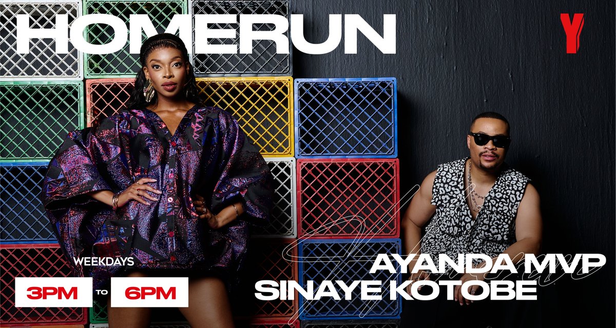 Yfm's tweet photo. Friday is finally here! 🗓️ Kick off your weekend with @AyandaMVP and @__Sinaye on the #HomeRun, 3PM to 6PM. https://t.co/z29b3LEUMY