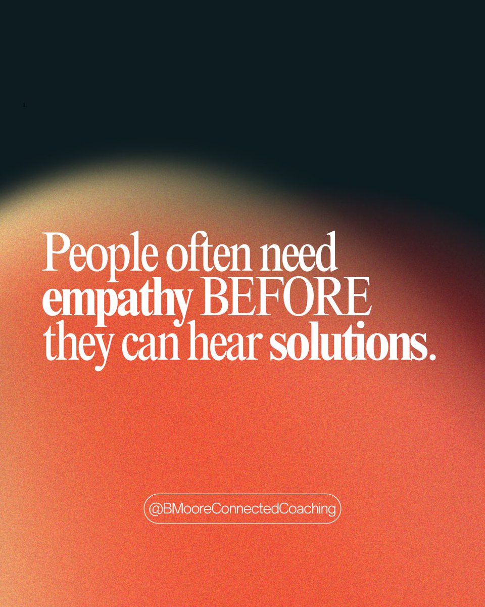 ProfMooreMedia's tweet photo. 1/3 You can’t solve conflict if people don’t feel heard.

Ever been upset and someone keeps offering solutions, but you’re STILL frustrated?

They’re like, “WHAT MORE DO YOU WANT ME TO DO?!” 😭

Meanwhile, you’re thinking, “Can you understand why I’m upset FIRST?!” https://t.co/ClyIgtRnUJ