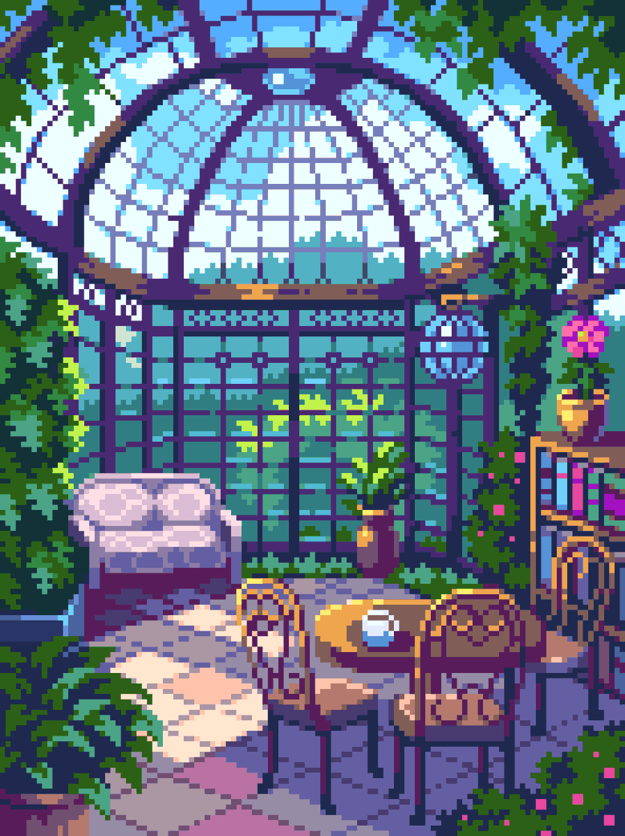 PixelArtJourney's tweet photo. Cozy Greenhouse 🌿✨ #pixelart 

Made for Pixyls https://t.co/KgtrUvsKvs