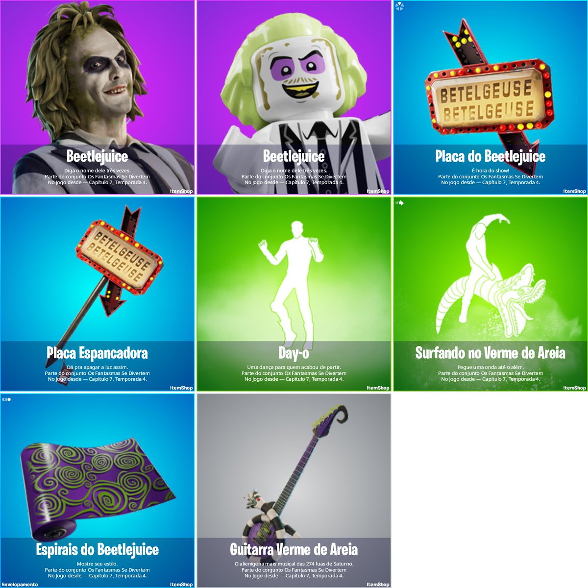 FastFNBR's tweet photo. #Fortnite x Beetlejuice 

Os cosméticos do Beetlejuice foram revelados https://t.co/4IelKpJ2mw