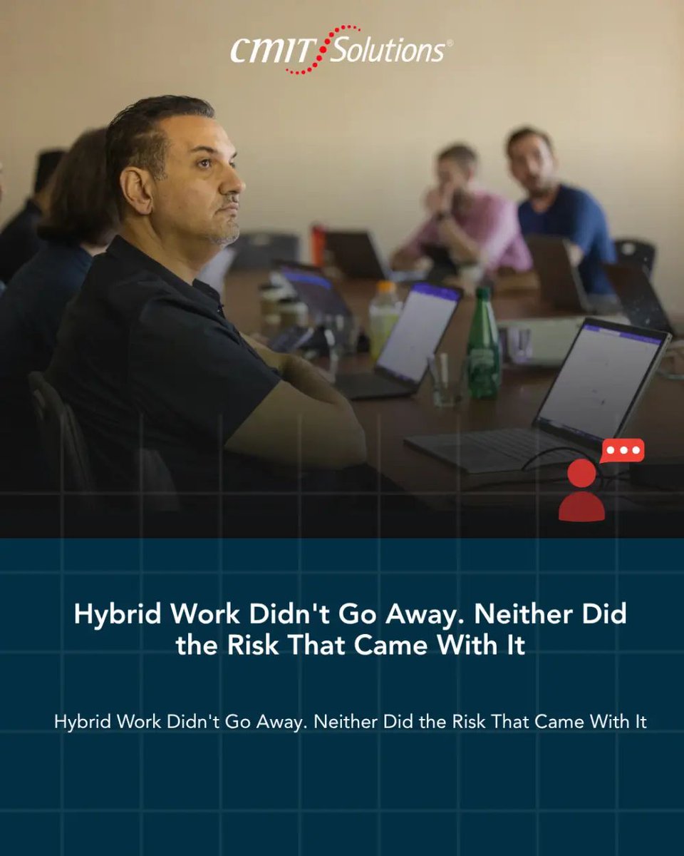 CMITBothell's tweet photo. Employees still split their time between home, the office, and client sites, and every one of those transitions creates a potential opening for attackers. Consistent security across every location and device is no longer optional for businesses with a distributed team. https://t.co/KjiPzLy1mr