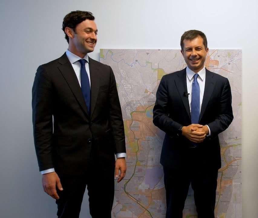 DemocraticWins's tweet photo. BREAKING: Pete Buttigieg just announced that he is going to Georgia tomorrow to campaign with Jon Ossoff. Let's go! https://t.co/NomkXsh9kq