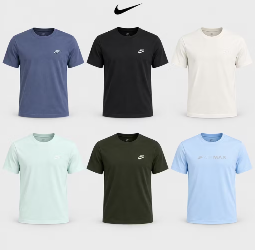 Dealabs's tweet photo. 👕✅
Une petite sélection de t-shirts Nike 100% coton qui passent à 10€ 👇
➡️ https://t.co/3IEmgfH8OB ⬅️ https://t.co/UVz6h1NSOQ