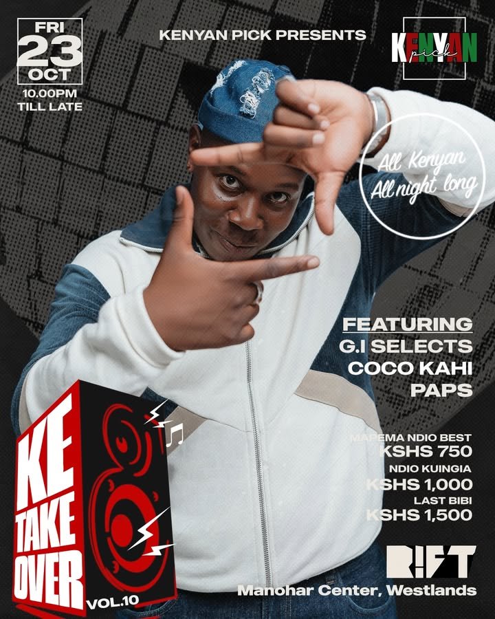 Sherehe_Plug's tweet photo. 🇰🇪🔊 #Nairobi #KETakeover

@KenyanPick Vol. 10: 100% KE music all night with @gi_selects, cocokahi &amp; djaypaps old favourites, new gems &amp; pure KE energy

📍 Rift, #Westlands
📅 23 Oct | 🕙 10PM
🎟️ @loopedke → https://t.co/zpUCurqlth
👖 Kenyan brands &amp; thrifted fits

#SherehePlug https://t.co/5TPn4uCe3X