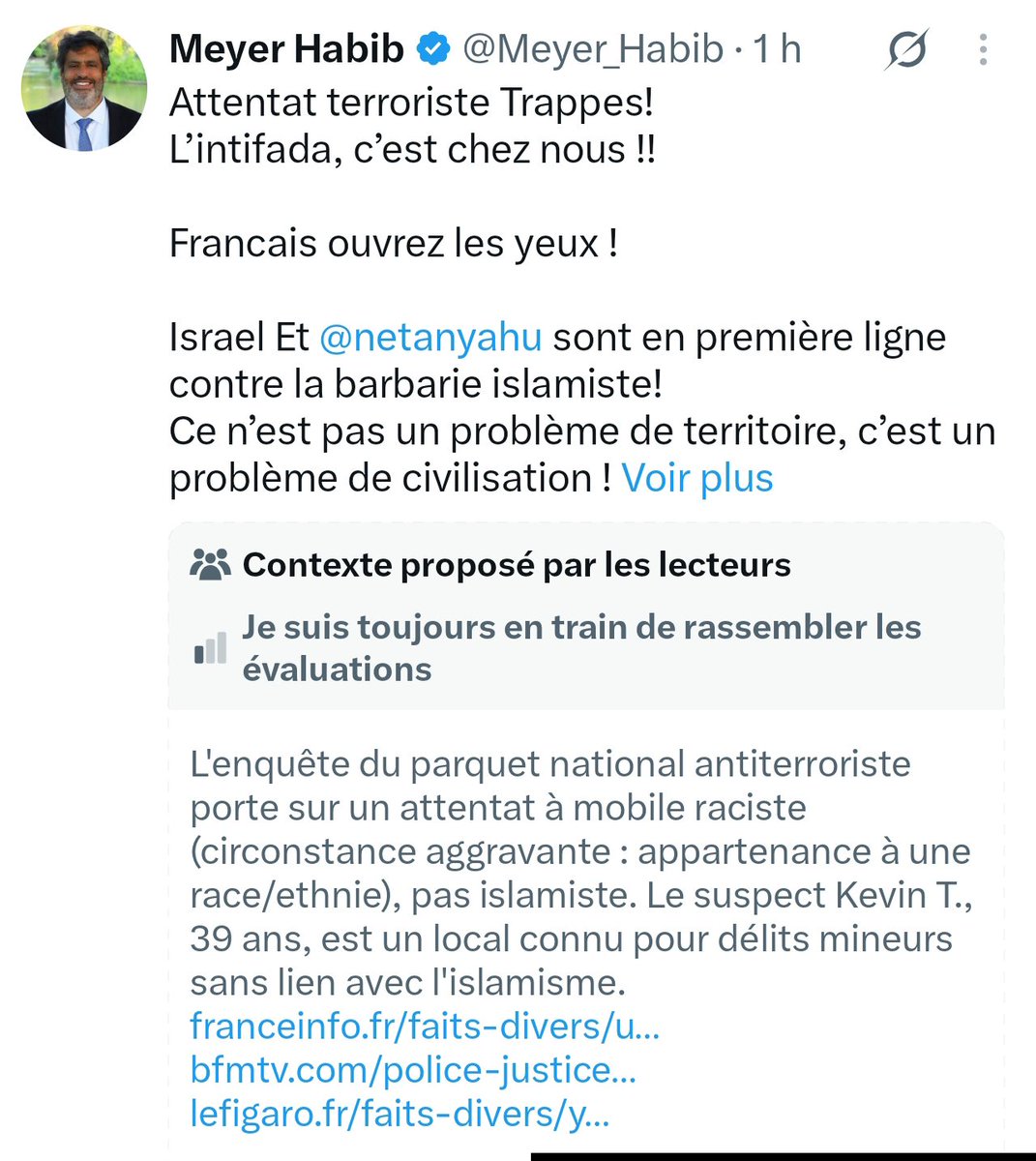 bernathoustra's tweet photo. Meyer Habib c'est vraiment la piqûre de rappel de ce qu'est le gouvernement Netanyahu. À part ça le problème c'est @RimaHas. Lui n'est pas inquiété. Il ment, il pousse à l'affrontement religieux et racial, il soutient l'extrême-droite israélienne et veut la guerre sur notre sol. Cet agent de l'étranger est un ennemi de la France. #Trappes #Habib