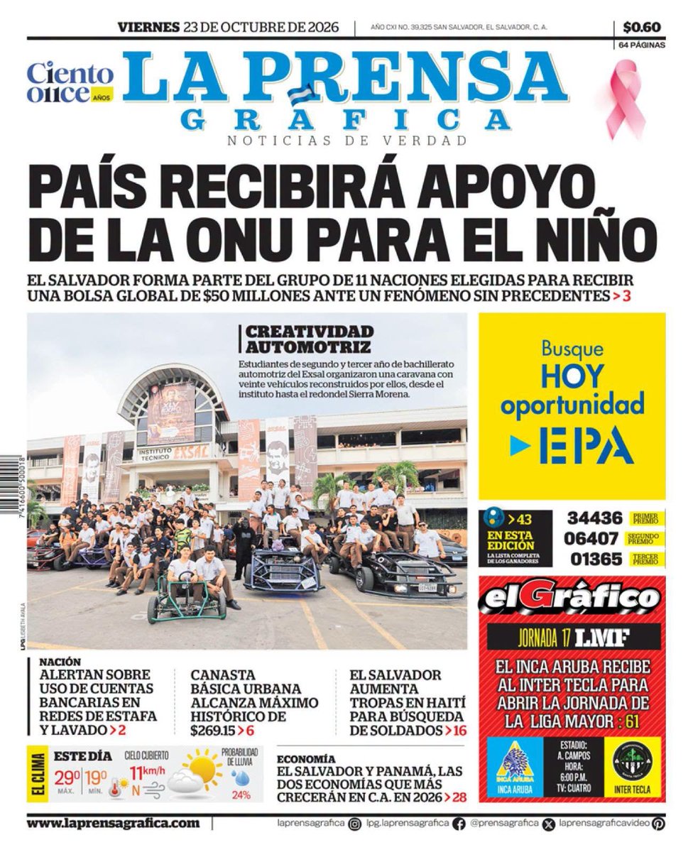 ennews_sv's tweet photo. #ULTIMAHORA |Portadas de los principales periódicos de circulación en El Salvador bajo la responsabilidad del periodista Carlos Armando Alas, monitoreo 24/7 #ENNews https://t.co/U8BSQrewV9