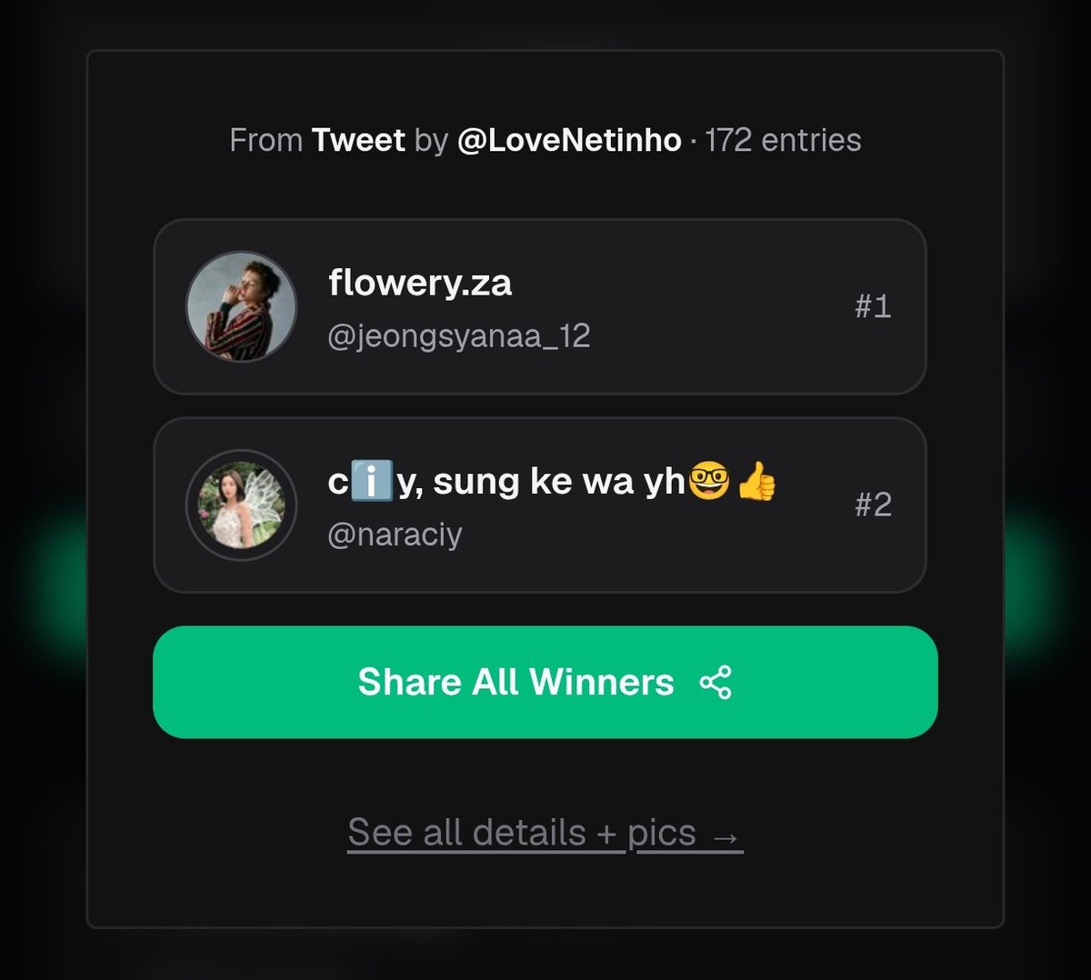 LoveNetinho's tweet photo. congrats!
@jeongsyanaa_12 &amp; @naraciy

dm aku buat klaim yaa, hadiah via gopay thr. terima kasih semua yang udah rameinn https://t.co/BIQyyaIrQu