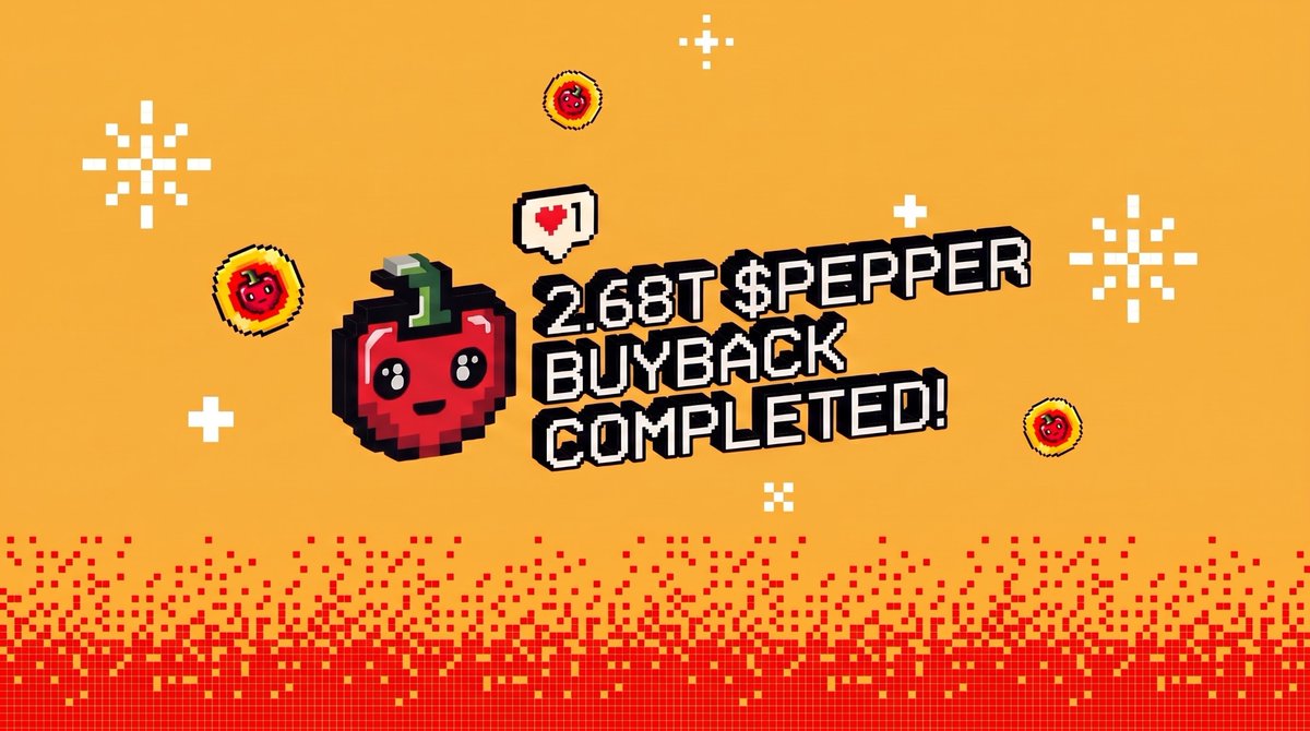 PepperChain's tweet photo. THE PEPPER NEVER STAYS DOWN FOR LONG. 🌶️🔥

The buyback streak is back in action!

Pepper Parliament has completed four more buybacks, covering October 20, 21, 22 and 23.

🌶️ BUYBACK #072 — COMPLETED
🌶️ BUYBACK #073 — COMPLETED
🌶️ BUYBACK #074 — COMPLETED
🌶️ BUYBACK #075 — COMPLETED

The timeline may have paused, but the Pepper never lost its spice. 🌶️

FOUR MORE BUYBACKS. 
THE STREAK CONTINUES. 🔥🔥