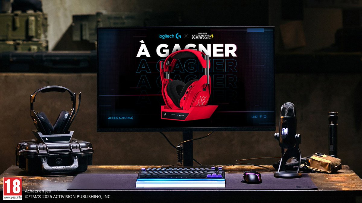 LogitechGFrance's tweet photo. Atout déverouillé 🔥

Repars avec ton Astro A50X Mars Red, et une clé pour le jeu @CallofDutyFR #MW4. 

✅ Follow @CallofDutyFR et @LogitechGFrance 
♺ RT avec le #MW4LOGITECHG

TAS 26/10 https://t.co/wCxJODpoxc