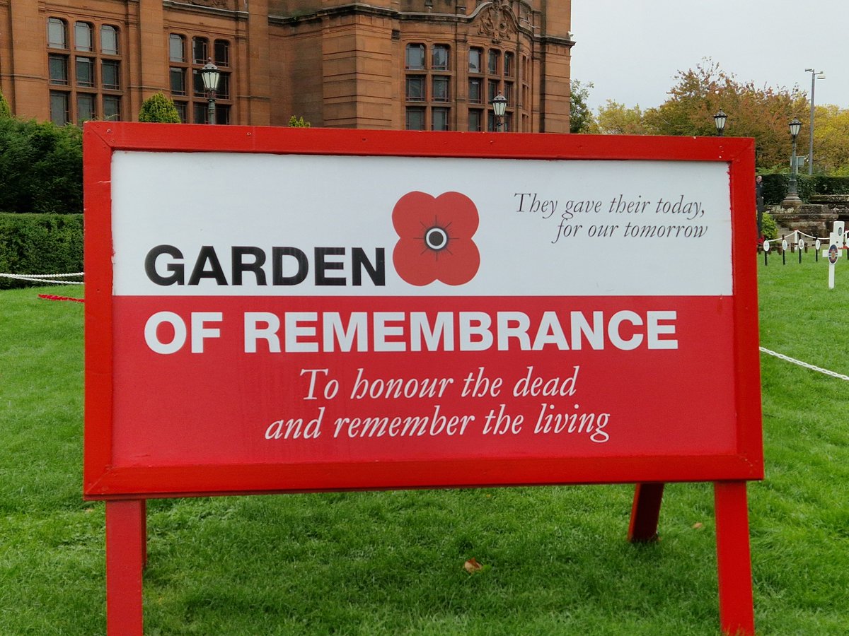 LordProvostGCC's tweet photo. It was an honour to help open Glasgow’s Garden of Remembrance at Kelvingrove today (23 Oct).

In the weeks ahead, it will fill with poppy crosses and personal dedications, each representing a story, a family and a memory.

We will remember them.

@LegionScotland @poppyscotland https://t.co/jaXOXwA7xb